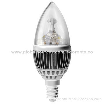 LED 4W Candle Bulbs, GU5.3/GU10/MR16/E14/E27 Base Type, with Cooling Fins
